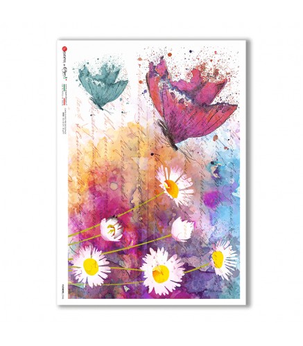 Premium Rice Paper - Flowers-0346 - 1 Design of A4